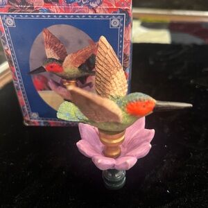 PolyStone Hummingbird Lamp Ornament/Finial in Original Box